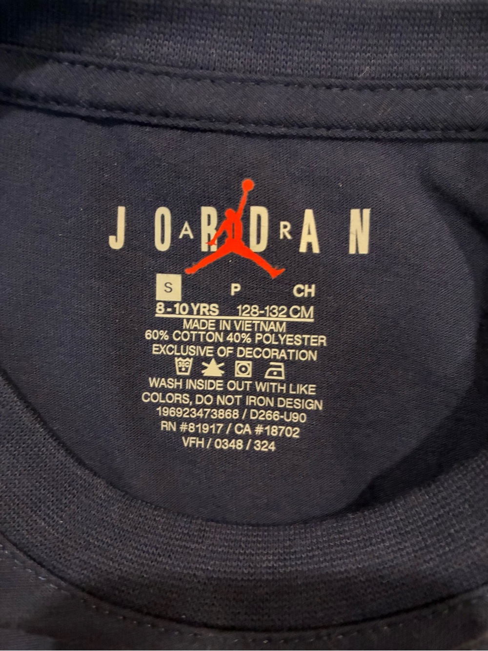 NWT- Jordan Boys' Navy Short Sleeve Jumpman Tee - Picture 4 of 4